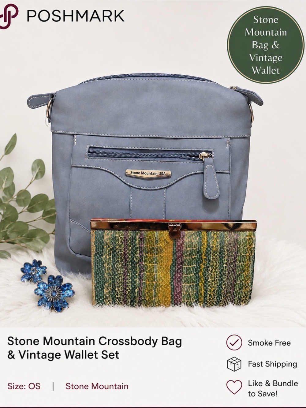 Blue Bag & KIsslock Wallet Bundle